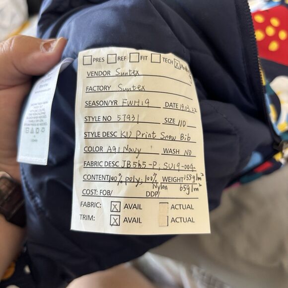 Hanna Anderrson Children's Floral Snow Bibs NWT - Picture 5 of 14